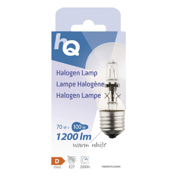 HQHE27CLAS005 Halogeenlamp e27 a55 70 w 1200 lm 2800 k Verpakking foto